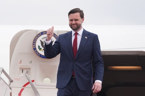 JD Vance stepping out of Air Force Two.
