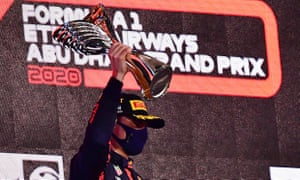 Max Verstappen celebrates winning the Abu Dhabi Grand Prix