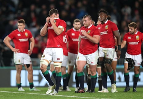 British and Irish Lions’ Sam Warburton is dejected after the final whistle.