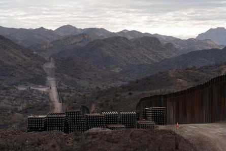A section of unfinished border wall in 2021.