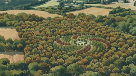 An illustration of Echo Wood, as seen from above