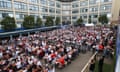 England fans watching a Euros match on a big screen in Newcastle