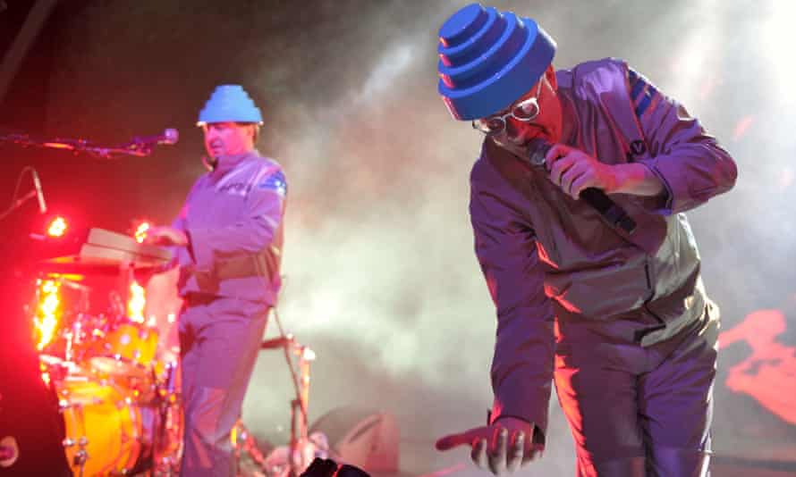 Uniform look ... Gerald Casale, left, and Mark Mothersbaugh in 2011, 38 years after Devo formed in 1973.