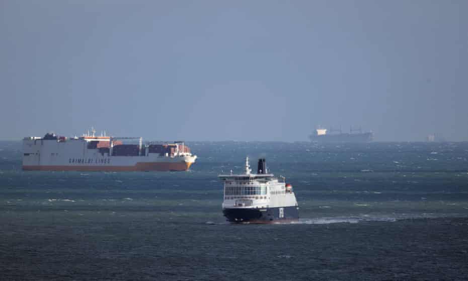 Vessels cross the Channel between the UK and France, 26 November 2021, England.