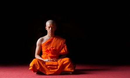 Buddhist monk meditating