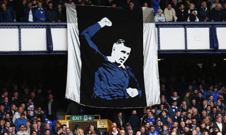 The Everton fans display a Ross Barkley banner.
