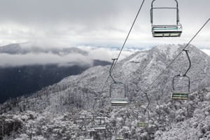 Snow covers Mt Buller, eastern Victoria, Australia