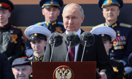 ‘Here is to our victory!’: Vladimir Putin delivers his speech during the Victory Day parade in Moscow