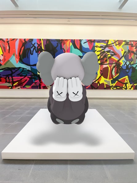 Augmented reality sculpture Seeing, 2022, by Kaws AKA Brian Donnelly.