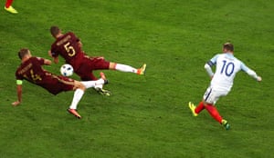 Wayne Rooney sidefoots low but Akinfeev makes a smart save.