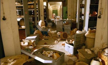 Archeological Museum reserve collection of Baghdad after looting, 12 April, 2003.
