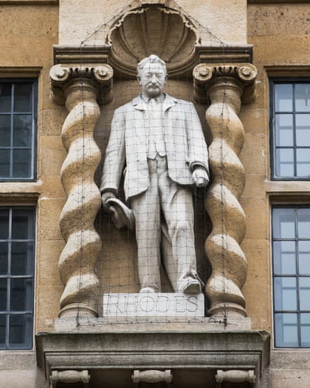 The statue of Cecil Rhodes at Oriel College, Oxford.