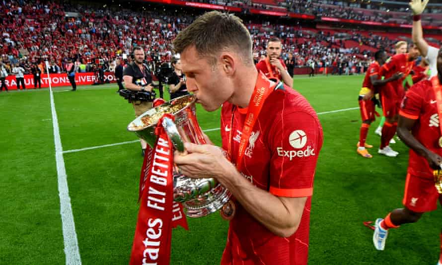 Alexander-Arnold hungry for more Liverpool silverware after historic feat | Liverpool 1 James Milner with the FA Cup trophy