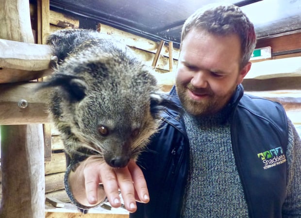 Matthew Shackleton with Binturong