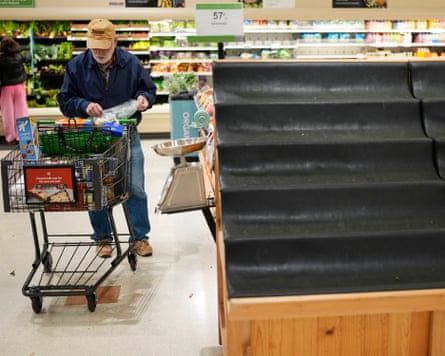 An empty shelf in Nashville, Tennessee, as some people stockpile to see out the winter storm.