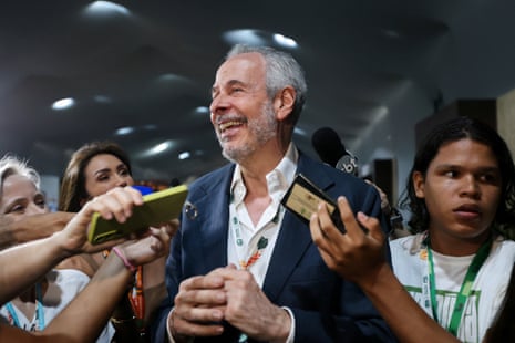 COP30 President Andre Correa Do Lago speaks to the media during the UN Climate Change Conference (COP30), in Belem, Brazil, November 21, 2025.