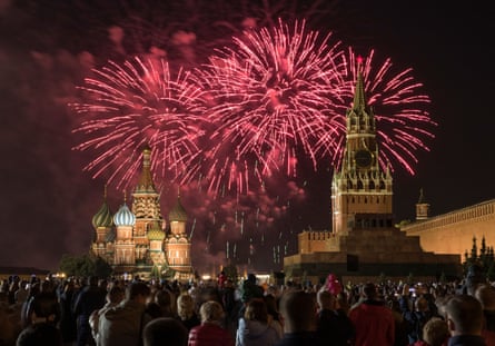 Fireworks in Moscow on City Day