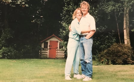 Sally and Richard Challen in the garden of their home in Claygate