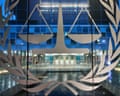 ICC logo on a glass panel at The Hague