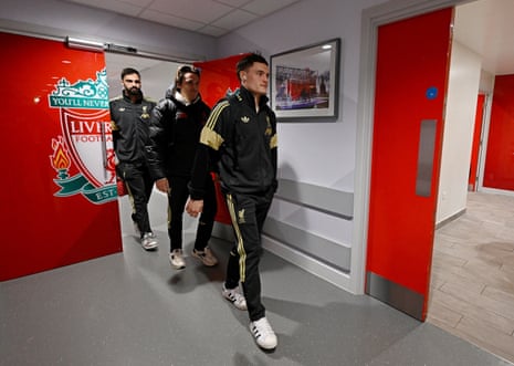 Florian Wirtz arrives at Anfield.