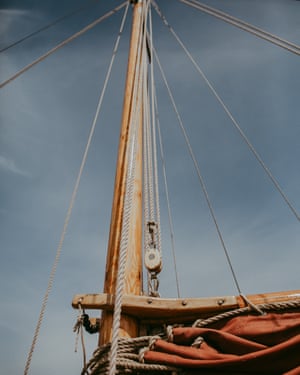 Detail of a mast on the Salford whelk boat.