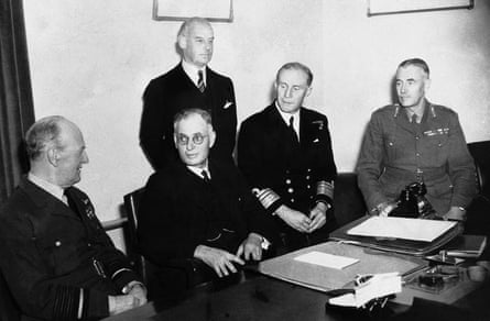 John Curtin (second from left), who led Australia through the second world war and co-designed its post-war reconstruction, has been ranked our best prime minister.