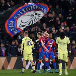 Conor Gallagher smiles at the final whistle after Crystal Palace’s convincing victory.