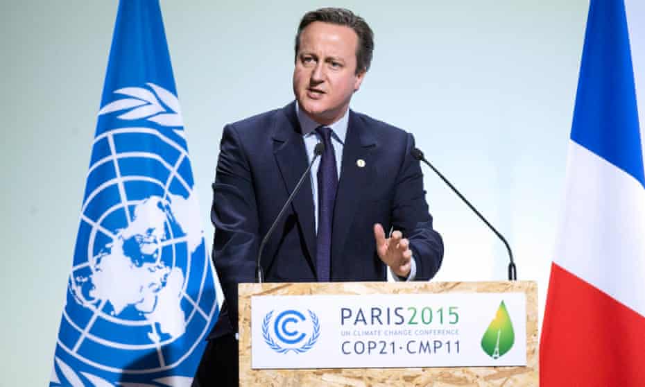 David Cameron delivers a speech as he attends Heads of States’ Statements ceremony of the COP21 World Climate Change Conference 2015.
