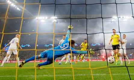 Dortmund’s Jude Bellingham scored the third against FC Copenhagen.