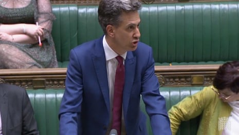 Ed Miliband in the Commons this afternoon.