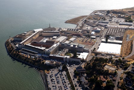 An aerial view of San Quentin state prison.