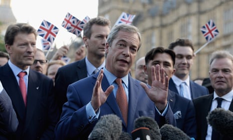 Nigel Farage, then leader of Ukip, after the EU referendum in 2016
