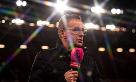 Ralf Rangnick, pictured after Manchester United’s draw with Chelsea, said he can ‘definitely confirm’ he will be at the club as a consultant.