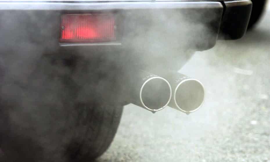 Emissions come out of a car exhaust