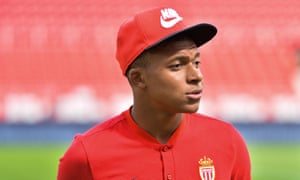 Kylian Mbappé before Monaco’s game against Dijon.
