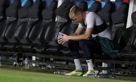 Aaron Ramsdale on the bench after Arsenal’s Champions League match against Lens