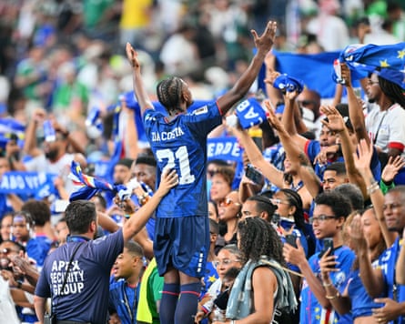 Cape Verde’s Nuno da Costa celebrates with fans