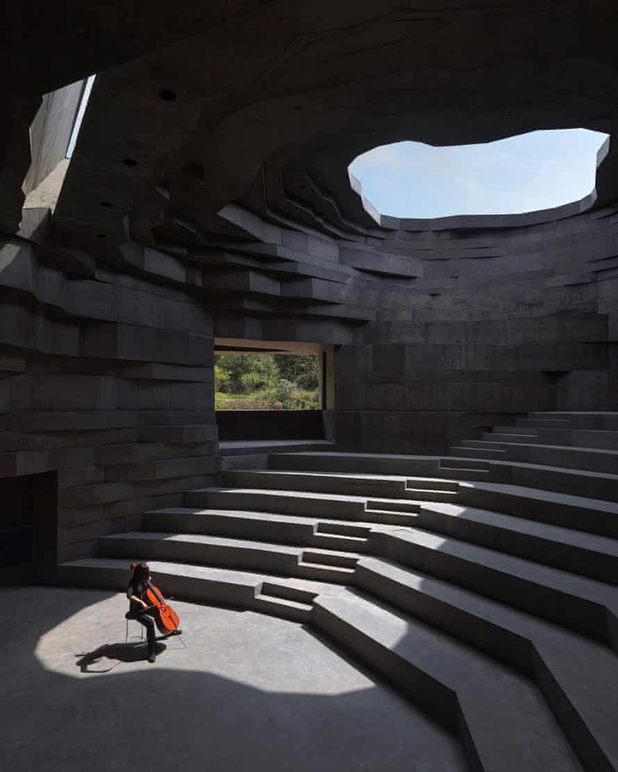 The semi-outdoor amphitheater of the Chapel of Sound Concert Hall, a two-hour drive outside Beijing