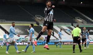 Joelinton of Newcastle United celebrates after scoring their side’s second goal