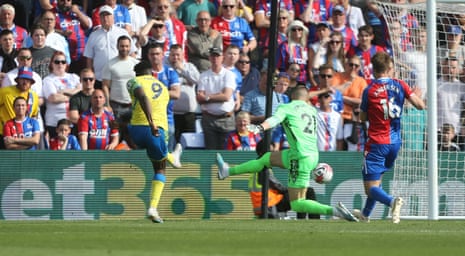 Taiwo Awoniyi puts the Tricky Trees in front against Palace.