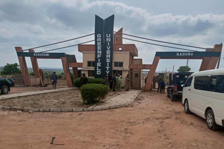 The main gate of Greenfield University in Kaduna state.