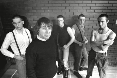 Trevor Griffiths with the cast of the touring production Oi for England in 1982.