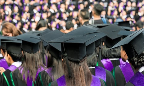 Graduates during commencement at university