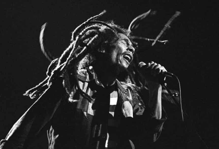 Bob Marley on stage in Chicago in 1979.