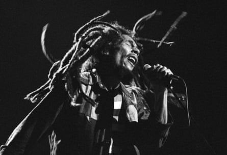Bob Marley on stage in Chicago in 1979.