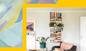 A comfortable room with chair and bookcase