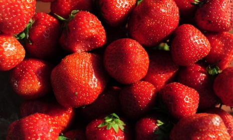 Close-up image of strawberries.