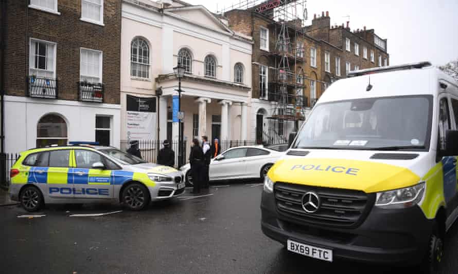 Police outside the Angel Church in north London