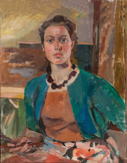 Unity Spencer’s 1954 self-portrait, used to illustrate the cover of her memoir, Lucky to Be an Artist, 2015