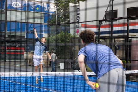 Padel players at the Racquet Club in Sydney.